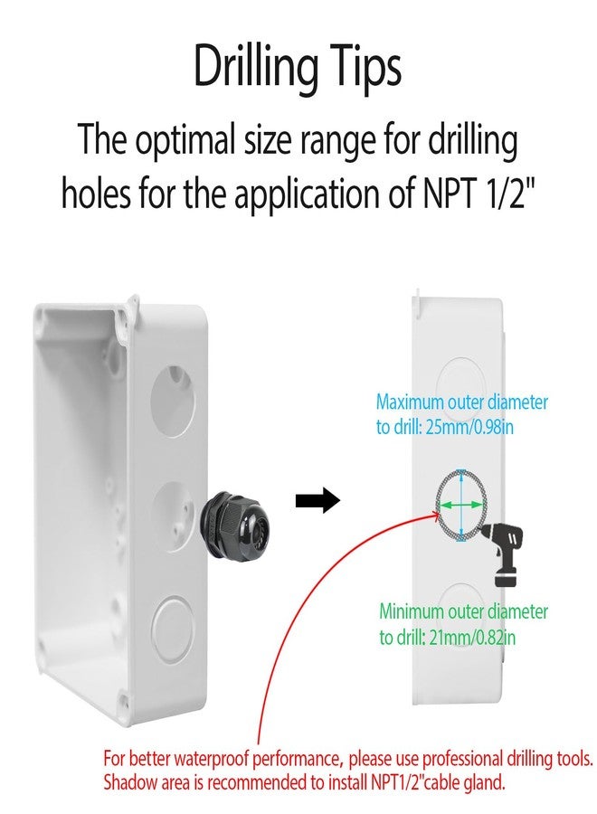 LeMotech Junction Box, Electrical Box IP65 Water Resistant Dustproof ABS Plastic Project Enclosure for Electronics White, External Size 3.9 x 3.9 x 2.8 inch - Image 4